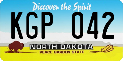 ND license plate KGP042