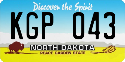 ND license plate KGP043