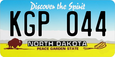 ND license plate KGP044