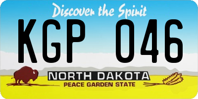 ND license plate KGP046