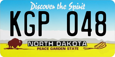 ND license plate KGP048