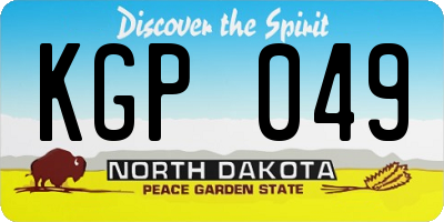 ND license plate KGP049