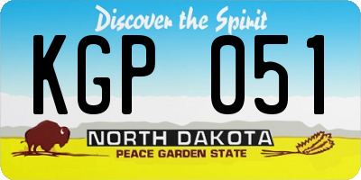 ND license plate KGP051