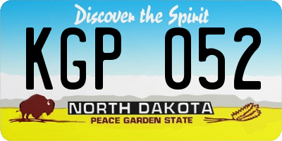 ND license plate KGP052