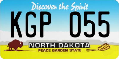 ND license plate KGP055