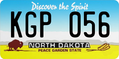 ND license plate KGP056