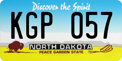 ND license plate KGP057