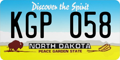 ND license plate KGP058