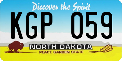 ND license plate KGP059