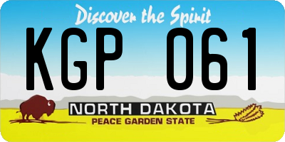 ND license plate KGP061