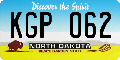 ND license plate KGP062