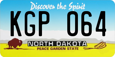 ND license plate KGP064