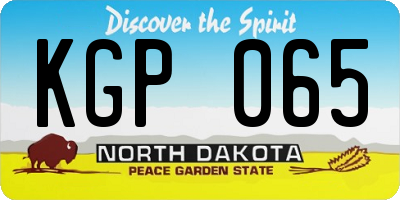 ND license plate KGP065
