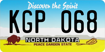 ND license plate KGP068
