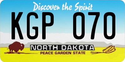 ND license plate KGP070