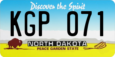ND license plate KGP071