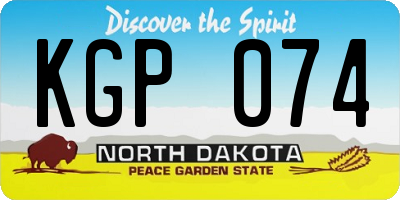 ND license plate KGP074