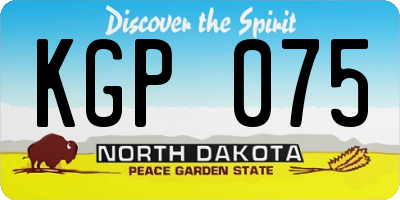 ND license plate KGP075