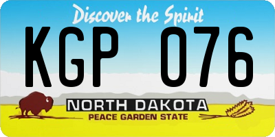 ND license plate KGP076