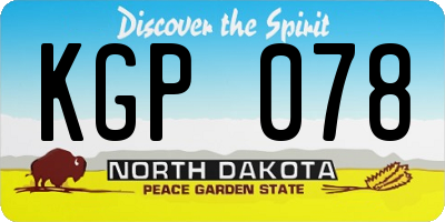 ND license plate KGP078