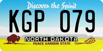 ND license plate KGP079