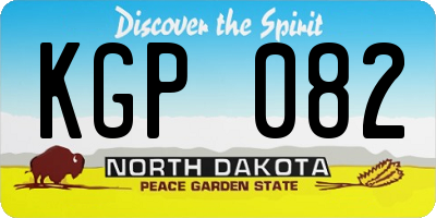 ND license plate KGP082