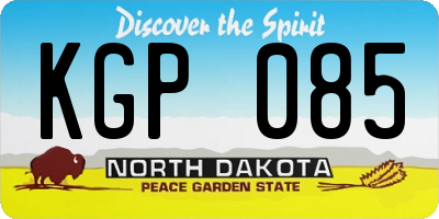 ND license plate KGP085