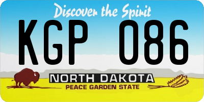 ND license plate KGP086