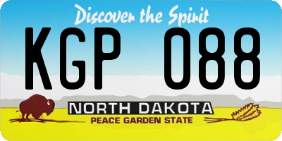 ND license plate KGP088