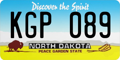 ND license plate KGP089