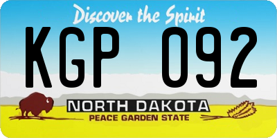 ND license plate KGP092