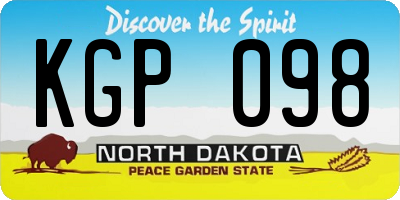 ND license plate KGP098