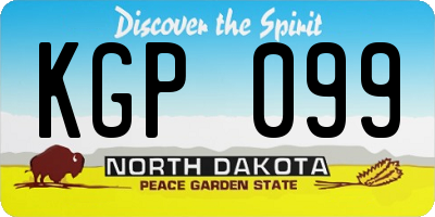 ND license plate KGP099