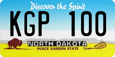 ND license plate KGP100