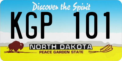 ND license plate KGP101