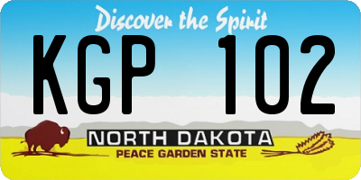 ND license plate KGP102