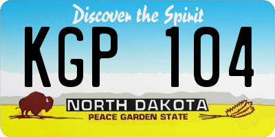 ND license plate KGP104
