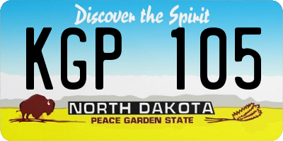 ND license plate KGP105