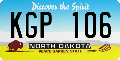 ND license plate KGP106