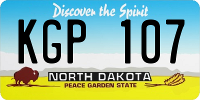 ND license plate KGP107