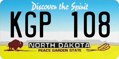 ND license plate KGP108