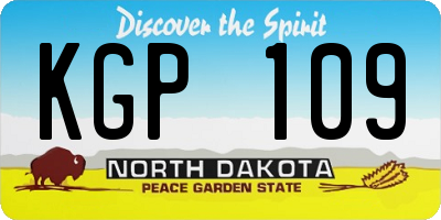 ND license plate KGP109