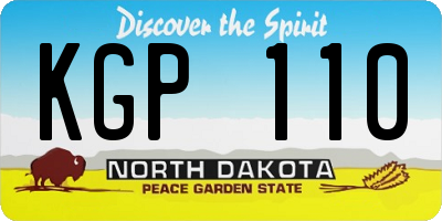 ND license plate KGP110