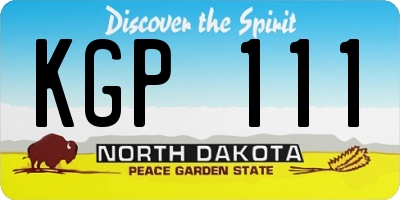ND license plate KGP111