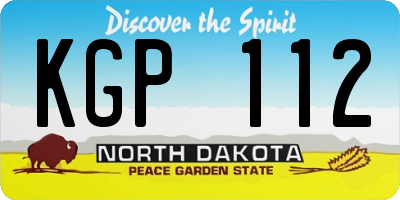 ND license plate KGP112