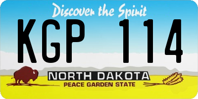 ND license plate KGP114
