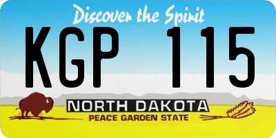 ND license plate KGP115