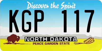 ND license plate KGP117