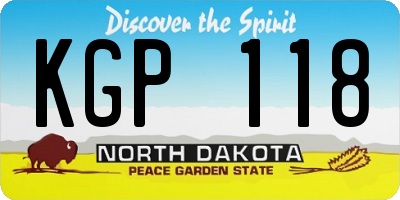 ND license plate KGP118
