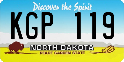 ND license plate KGP119